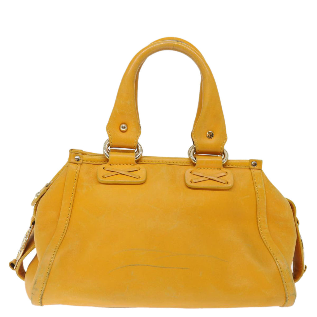 CELINE Hand Bag Leather Yellow  fm3342