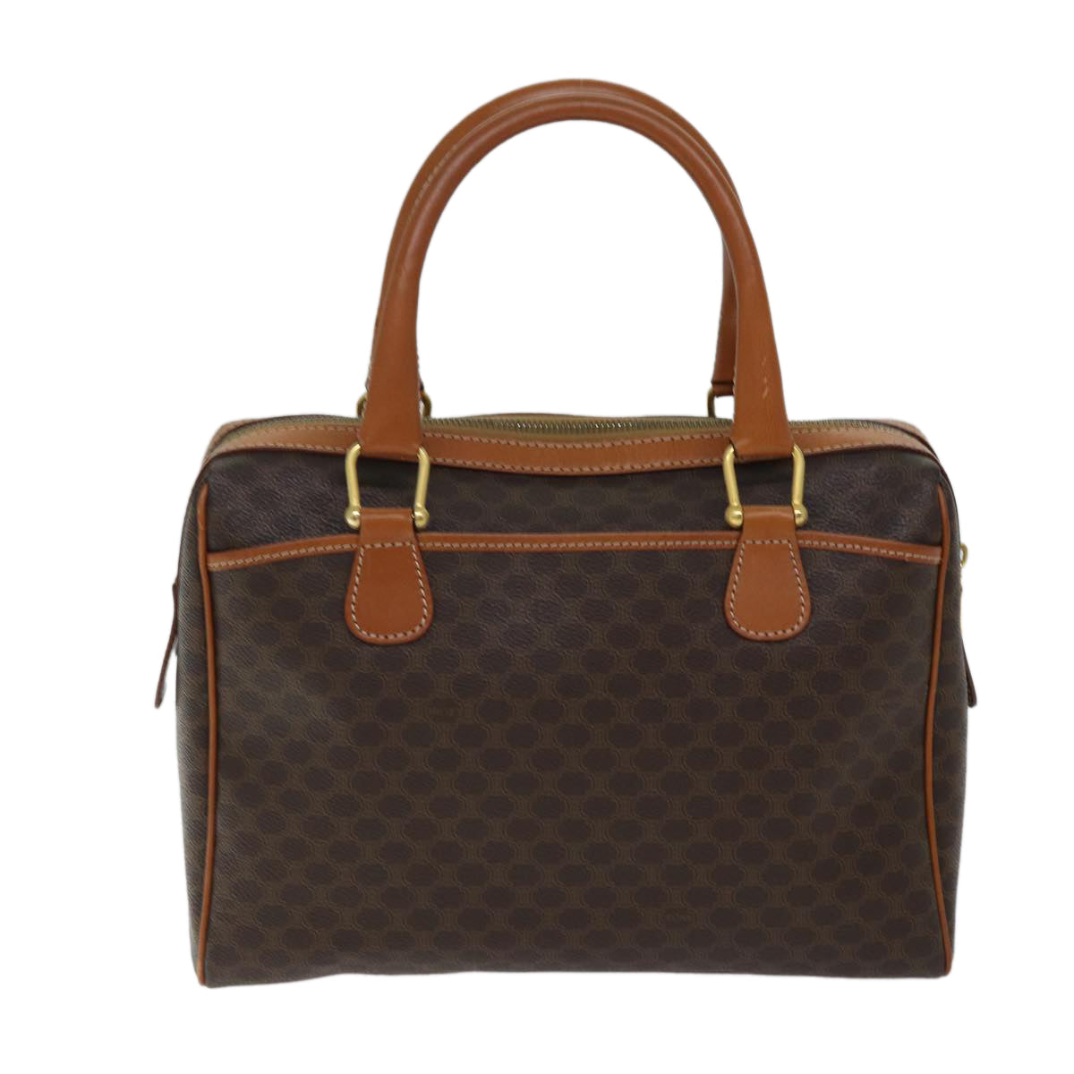 CELINE Macadam Canvas Hand Bag PVC Brown Auth fm3343