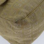 FENDI Zucchino Canvas Mamma Baguette Shoulder Bag Beigefm3459