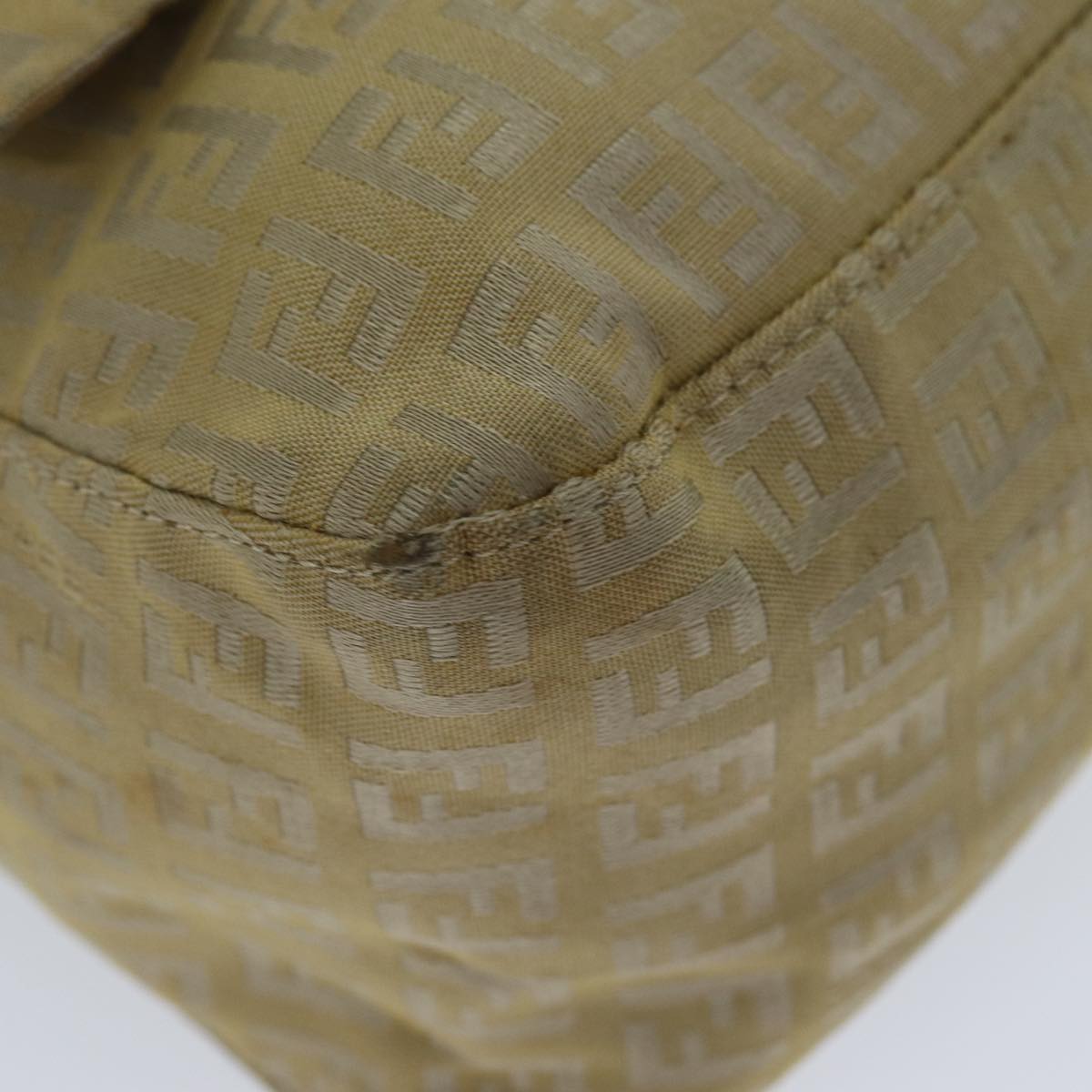 FENDI Zucchino Canvas Mamma Baguette Shoulder Bag Beigefm3459