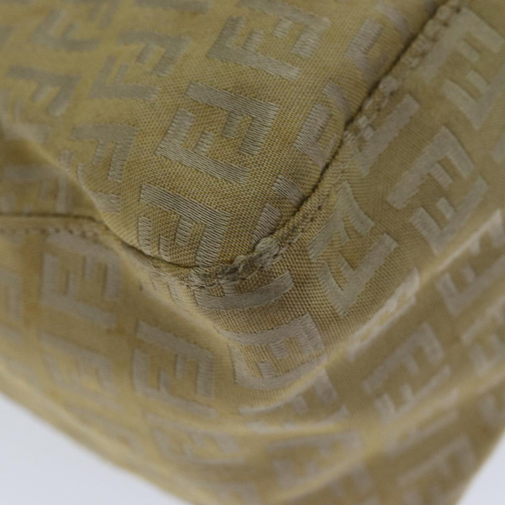 FENDI Zucchino Canvas Mamma Baguette Shoulder Bag Beigefm3459