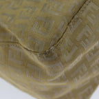 FENDI Zucchino Canvas Mamma Baguette Shoulder Bag Beigefm3459