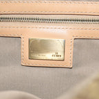 FENDI Zucchino Canvas Mamma Baguette Shoulder Bag Beigefm3459