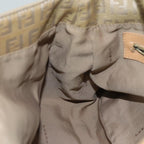 FENDI Zucchino Canvas Mamma Baguette Shoulder Bag Beigefm3459