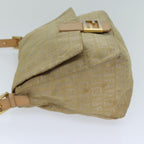 FENDI Zucchino Canvas Mamma Baguette Shoulder Bag Beigefm3459