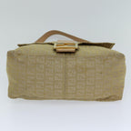 FENDI Zucchino Canvas Mamma Baguette Shoulder Bag Beigefm3459