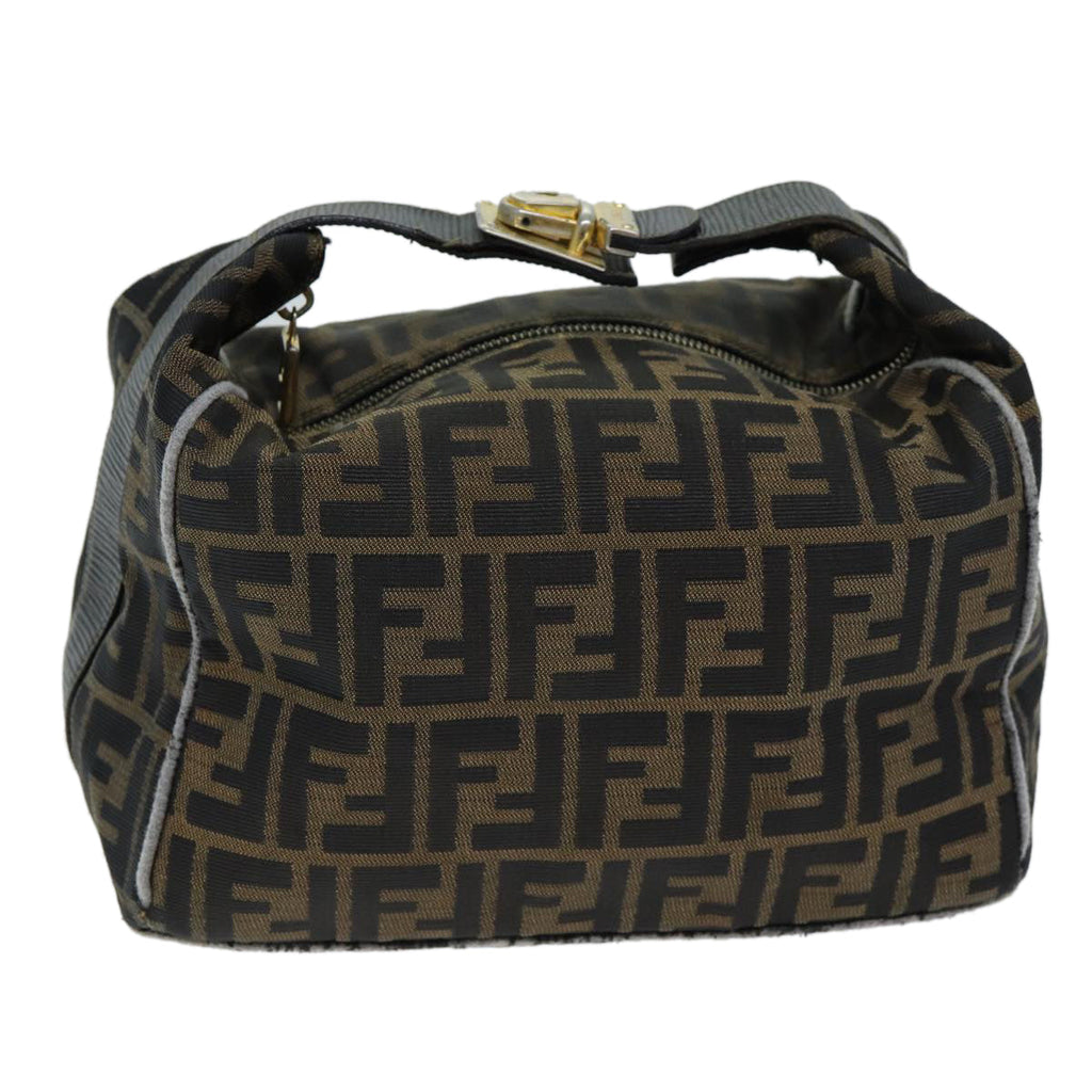 FENDI Zucca Canvas Hand Bag Black Brownfm3460