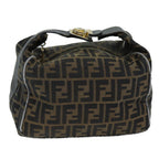 FENDI Zucca Canvas Hand Bag Black Brownfm3460
