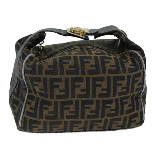 FENDI Zucca Canvas Hand Bag Black Brownfm3460