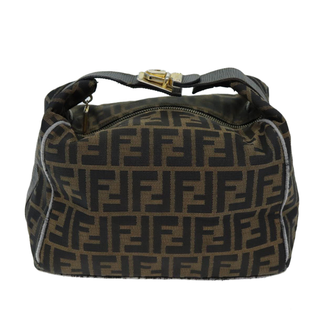 FENDI Zucca Canvas Hand Bag Black Brownfm3460