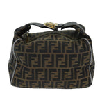FENDI Zucca Canvas Hand Bag Black Brownfm3460