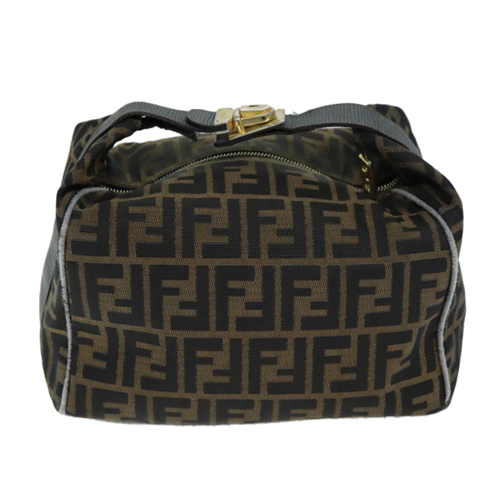 FENDI Zucca Canvas Hand Bag Black Brownfm3460