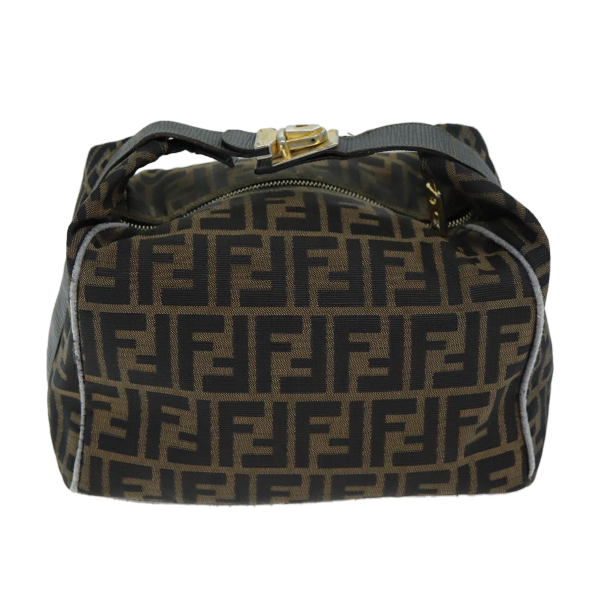 FENDI Zucca Canvas Hand Bag Black Brownfm3460