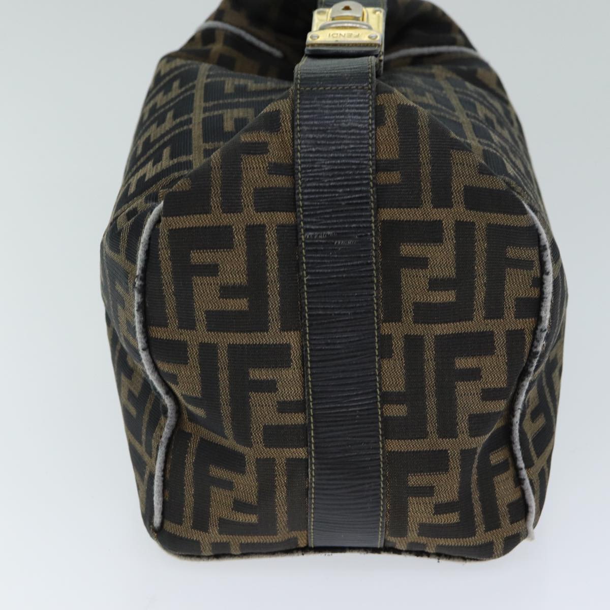 FENDI Zucca Canvas Hand Bag Black Brownfm3460