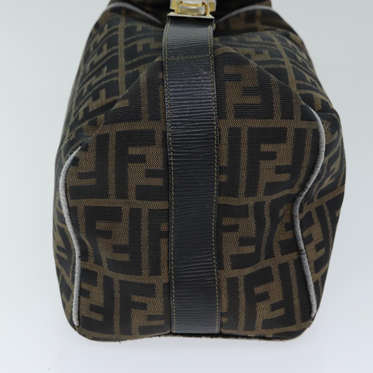 FENDI Zucca Canvas Hand Bag Black Brownfm3460