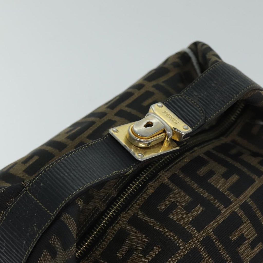 FENDI Zucca Canvas Hand Bag Black Brownfm3460