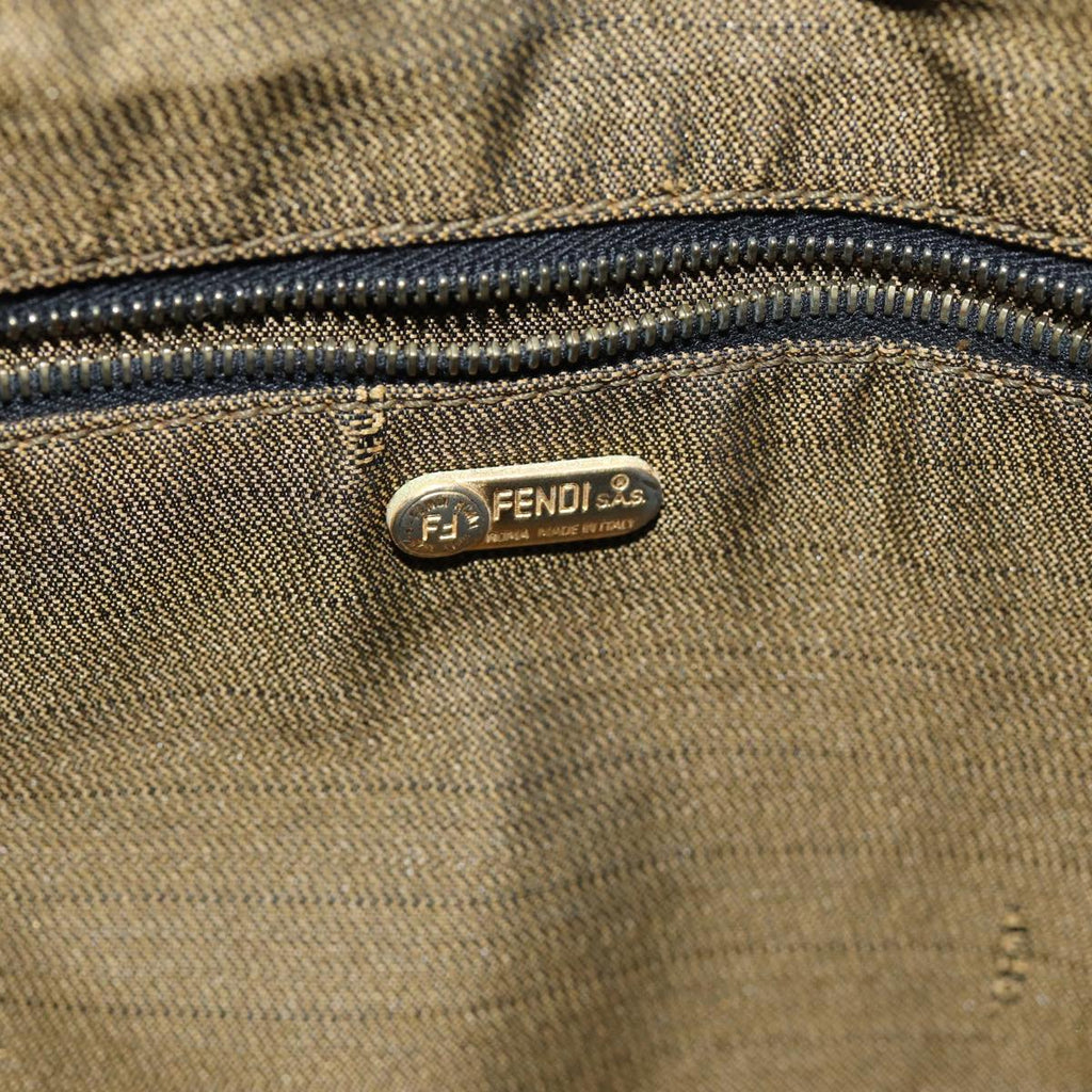 FENDI Zucca Canvas Hand Bag Black Brownfm3460