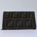 FENDI Zucca Canvas Wallet Leather 6Set Black Brownfm3475