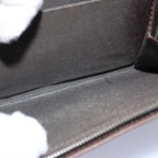 FENDI Zucca Canvas Wallet Leather 6Set Black Brownfm3475