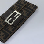 FENDI Zucca Canvas Wallet Leather 6Set Black Brownfm3475