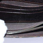 FENDI Zucca Canvas Wallet Leather 6Set Black Brownfm3475