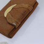 FENDI Zucca Canvas Wallet Leather 6Set Black Brownfm3475