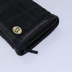 FENDI Zucca Canvas Wallet Leather 6Set Black Brownfm3475