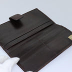FENDI Zucca Canvas Wallet Leather 6Set Black Brownfm3475
