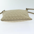 FENDI Zucchino Canvas Shoulder Bag Beigefm3513