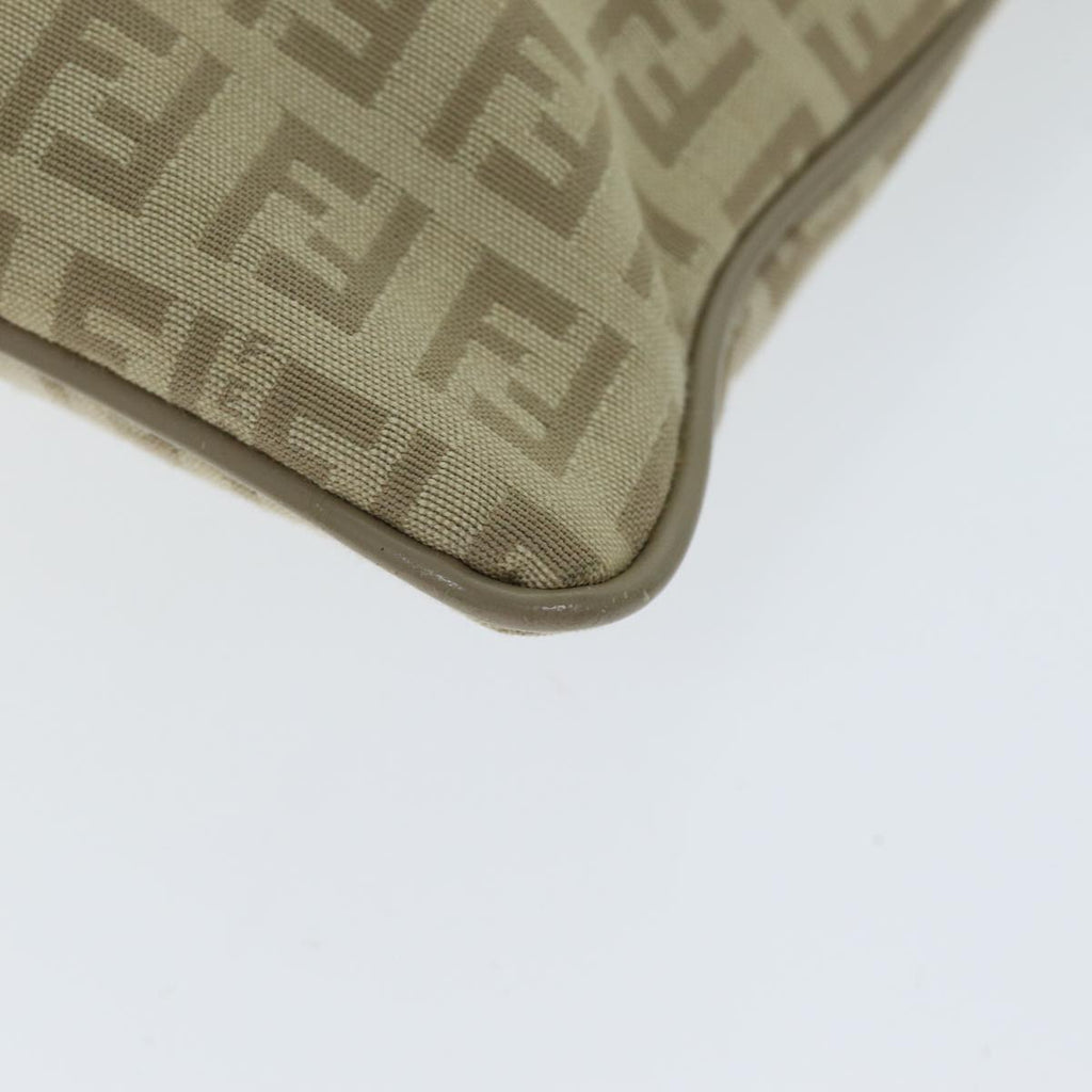 FENDI Zucchino Canvas Shoulder Bag Beigefm3513