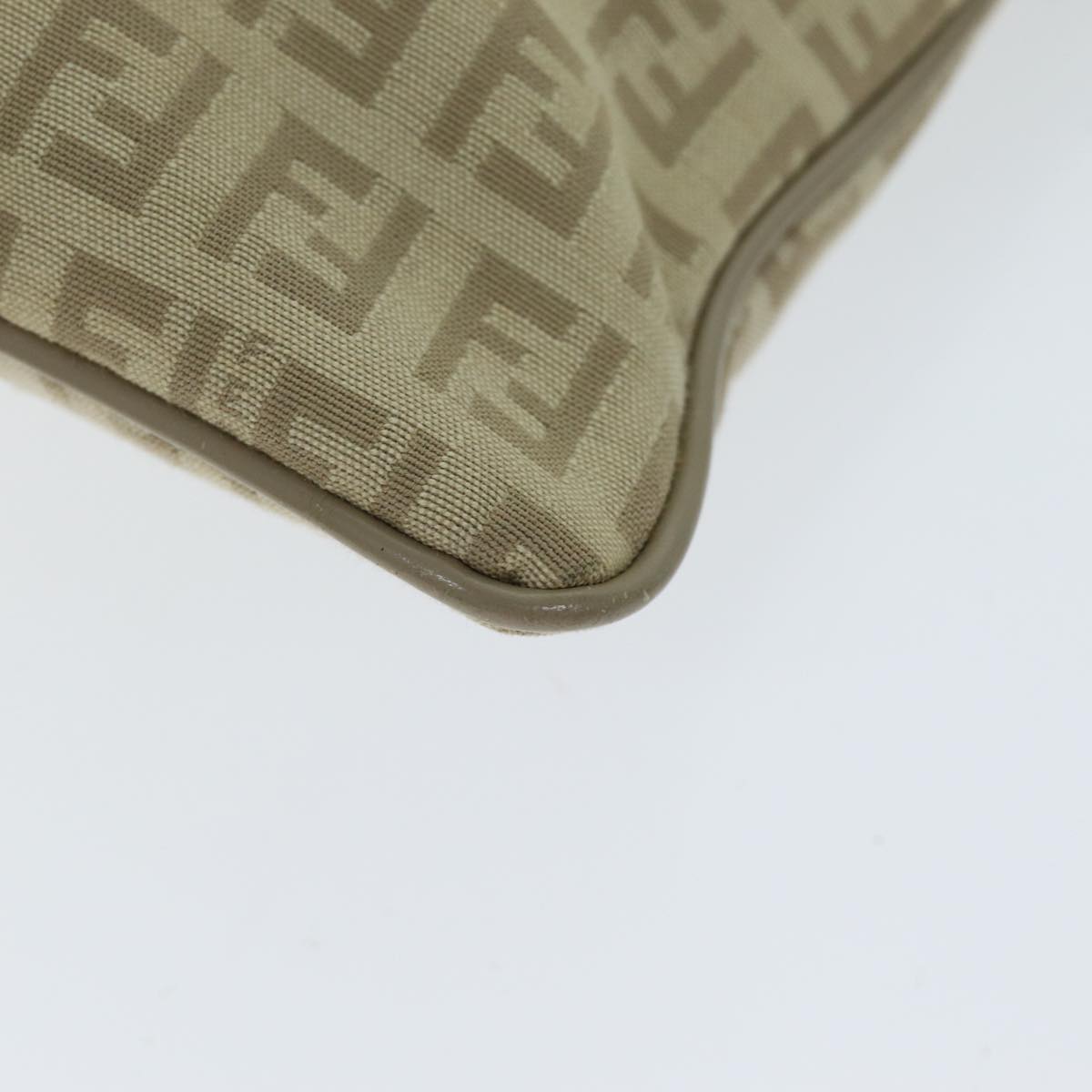 FENDI Zucchino Canvas Shoulder Bag Beigefm3513