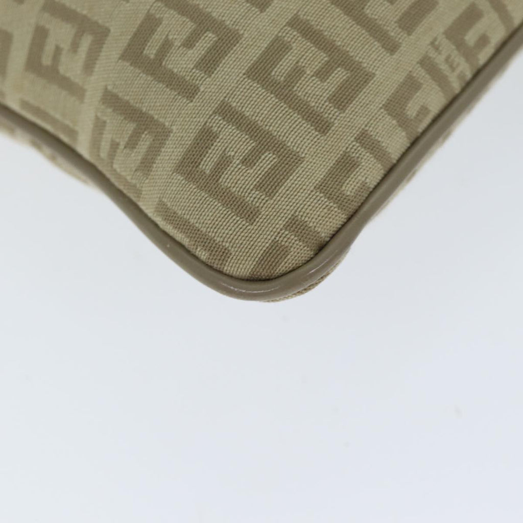 FENDI Zucchino Canvas Shoulder Bag Beigefm3513