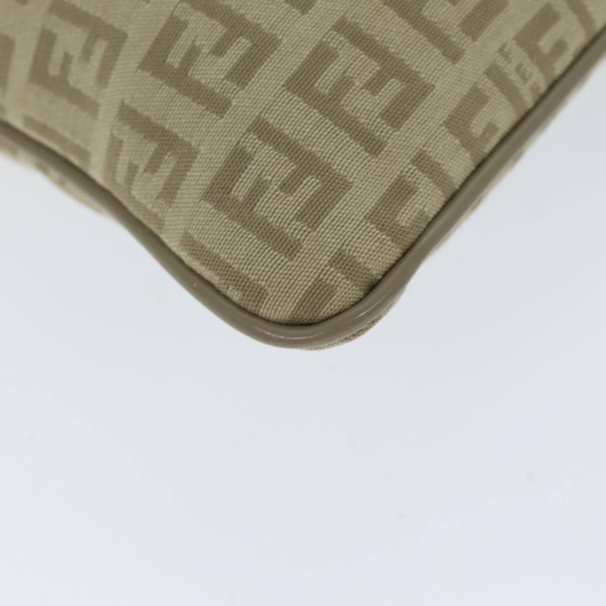 FENDI Zucchino Canvas Shoulder Bag Beigefm3513