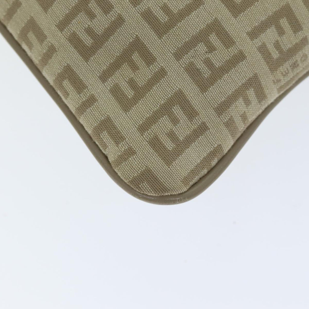 FENDI Zucchino Canvas Shoulder Bag Beigefm3513