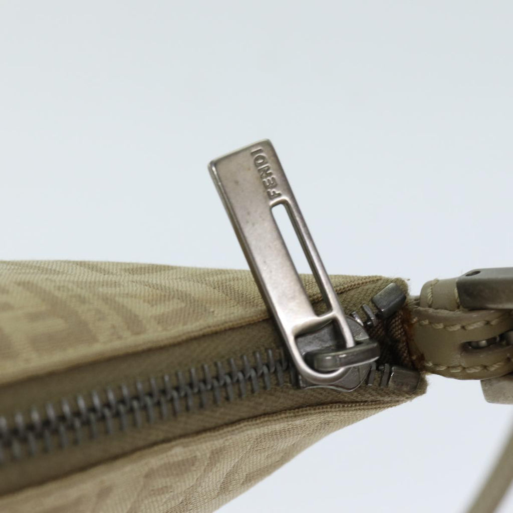 FENDI Zucchino Canvas Shoulder Bag Beigefm3513