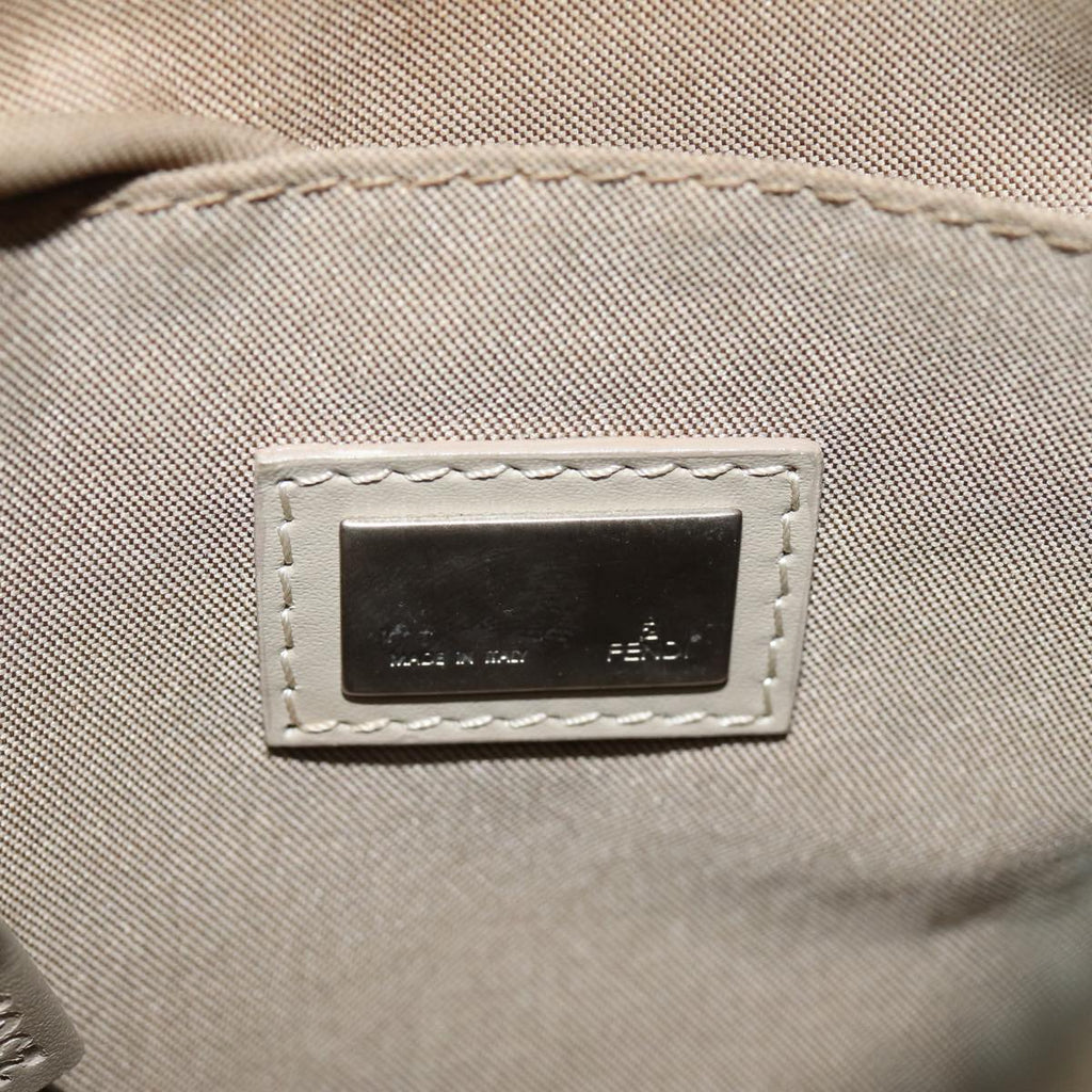 FENDI Zucchino Canvas Shoulder Bag Beigefm3513