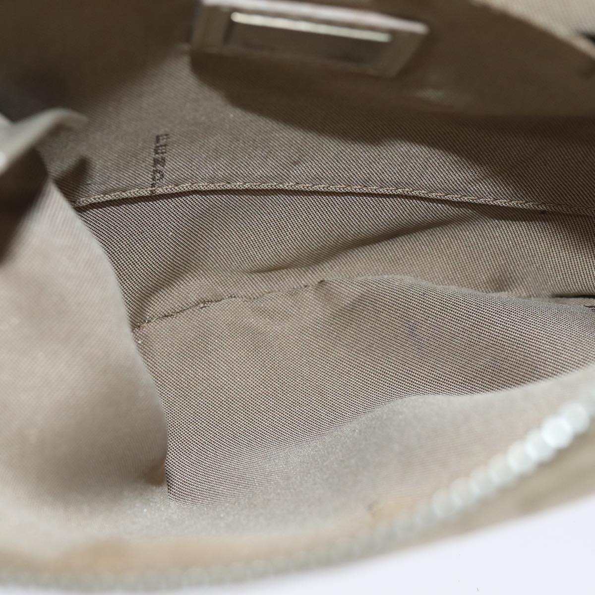 FENDI Zucchino Canvas Shoulder Bag Beigefm3513