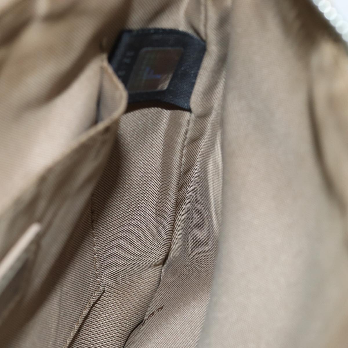FENDI Zucchino Canvas Shoulder Bag Beigefm3513