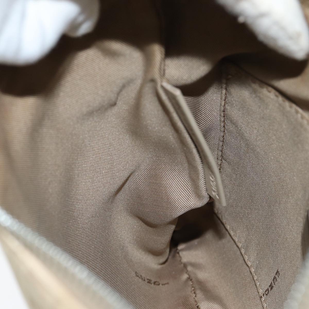 FENDI Zucchino Canvas Shoulder Bag Beigefm3513