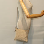 FENDI Zucchino Canvas Shoulder Bag Beigefm3513
