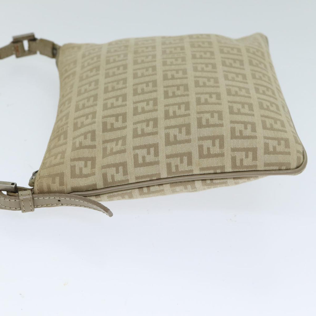 FENDI Zucchino Canvas Shoulder Bag Beigefm3513