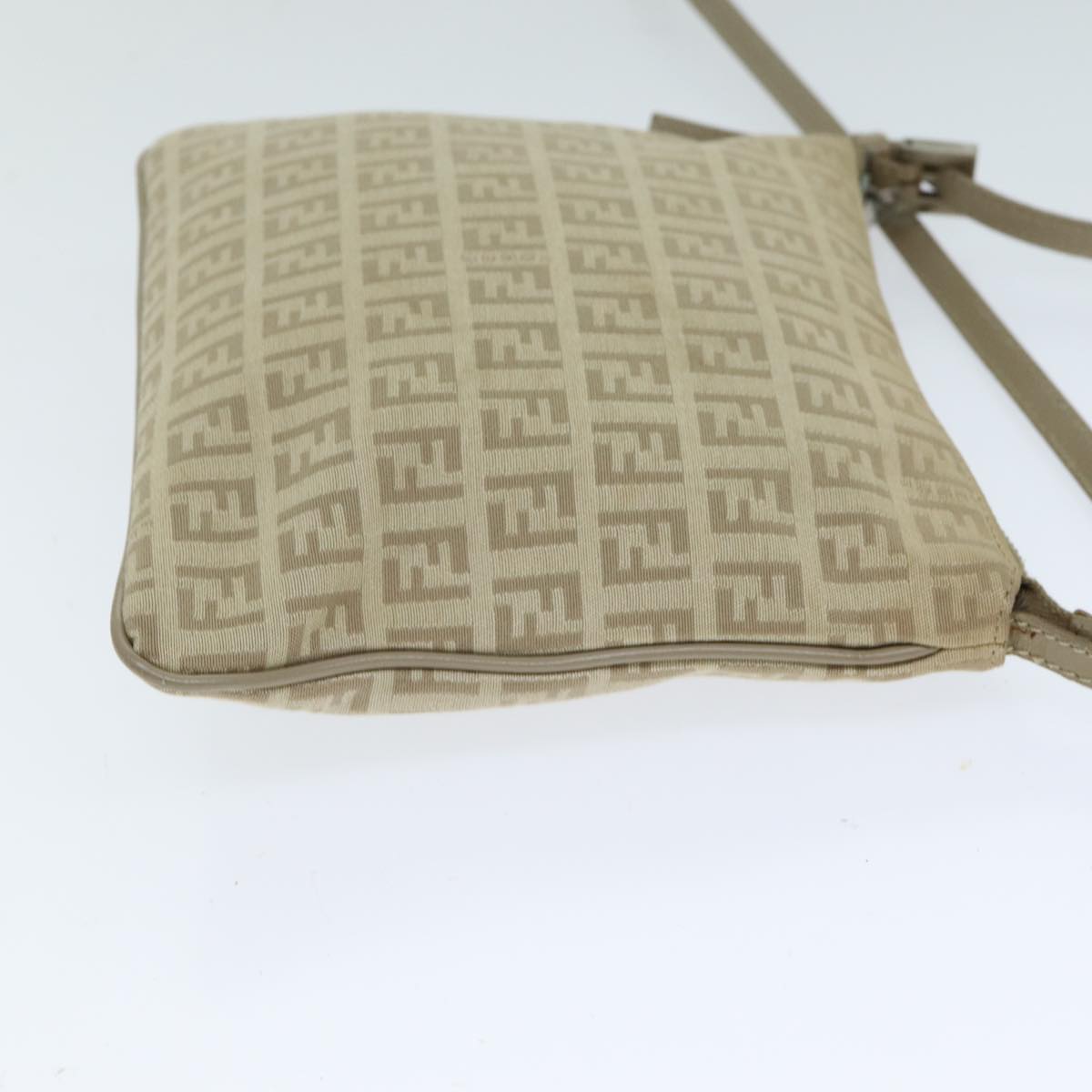 FENDI Zucchino Canvas Shoulder Bag Beigefm3513
