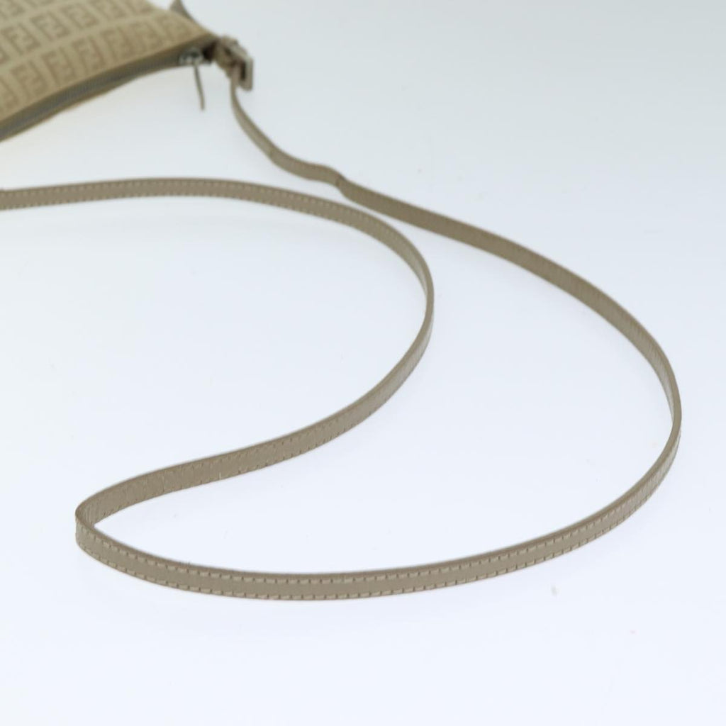 FENDI Zucchino Canvas Shoulder Bag Beigefm3513