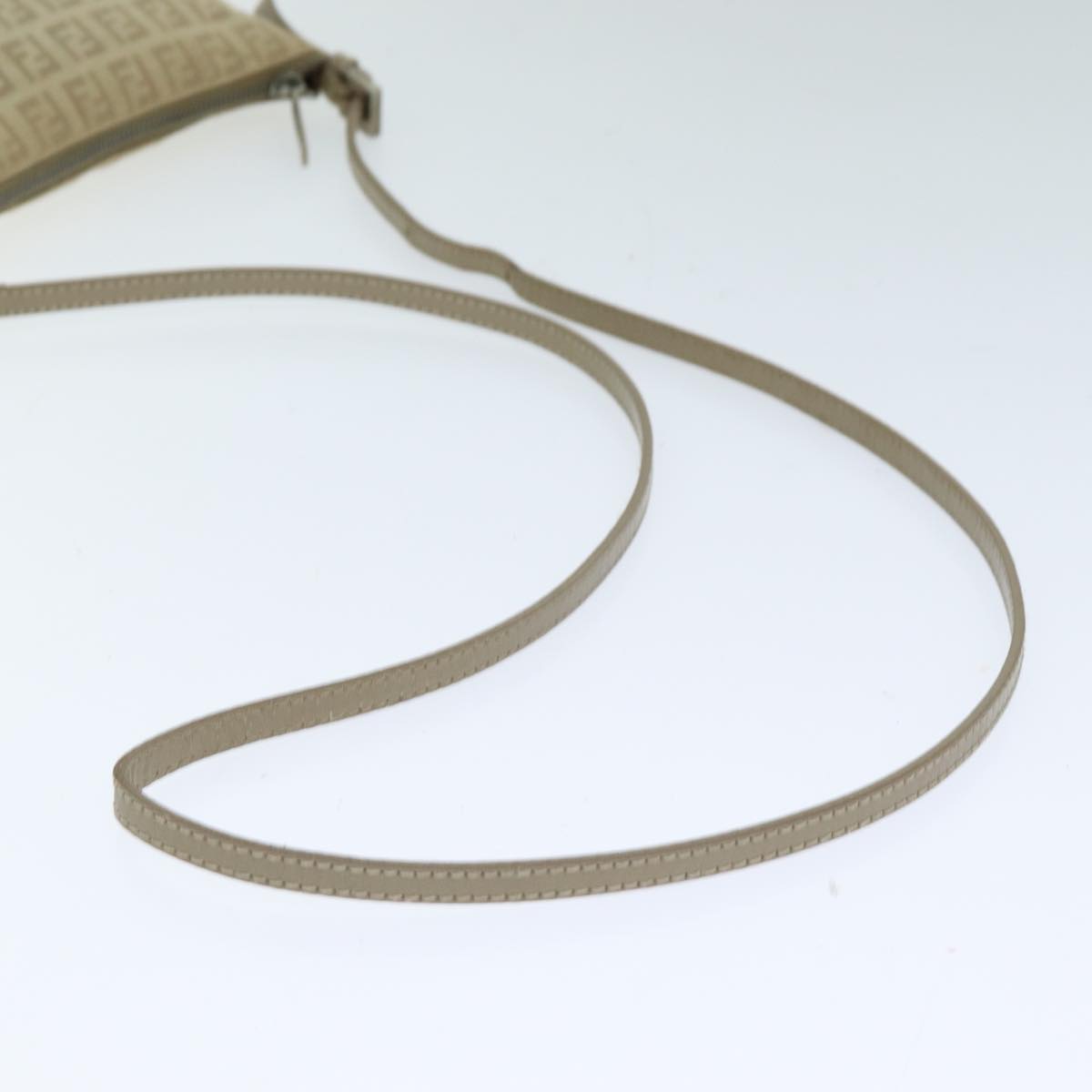 FENDI Zucchino Canvas Shoulder Bag Beigefm3513