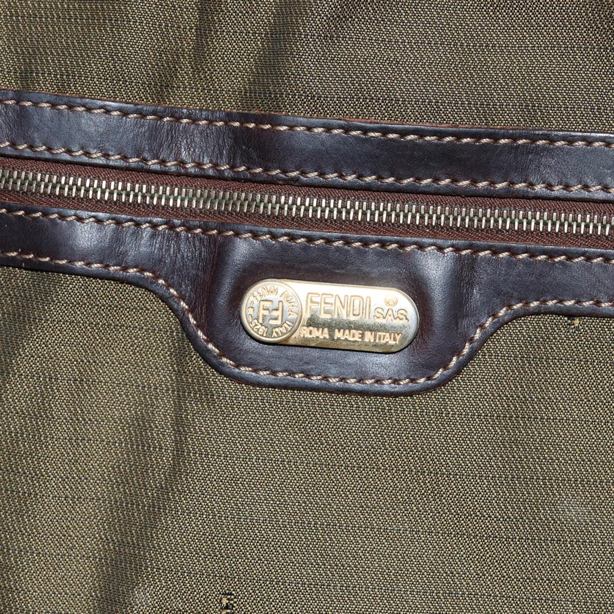 FENDI Zucca Canvas Purse Shoulder Bag Brown Blackfm3526