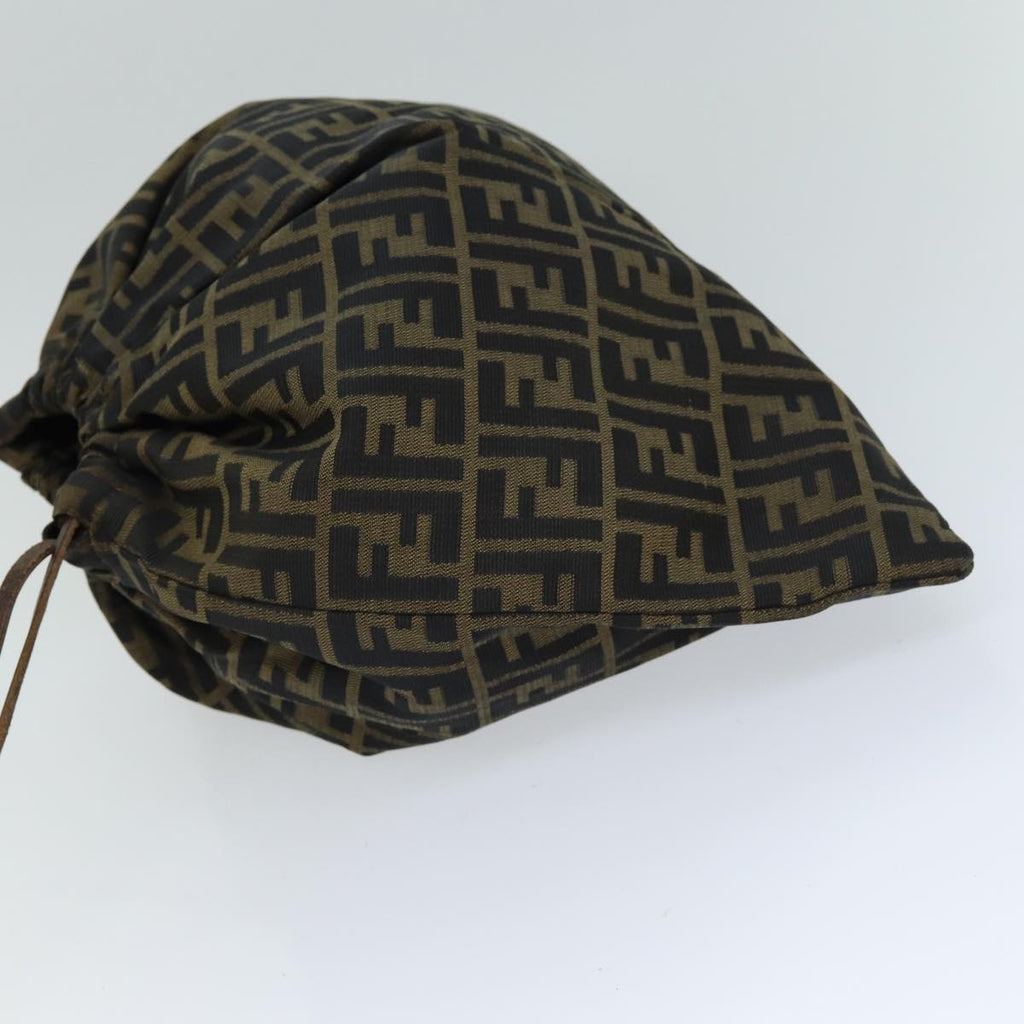 FENDI Zucca Canvas Purse Shoulder Bag Brown Blackfm3526