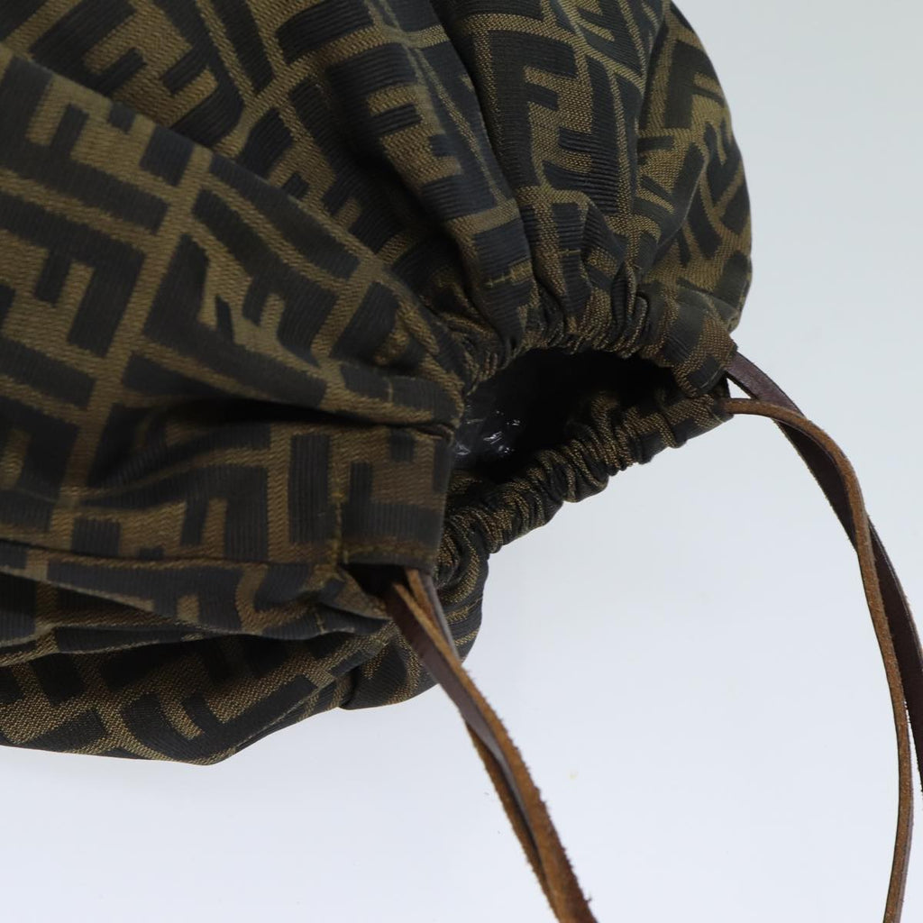 FENDI Zucca Canvas Purse Shoulder Bag Brown Blackfm3526