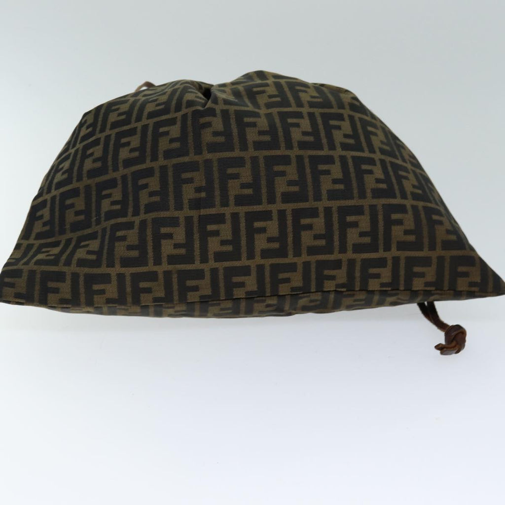 FENDI Zucca Canvas Purse Shoulder Bag Brown Blackfm3526