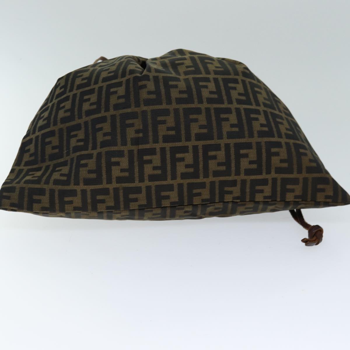 FENDI Zucca Canvas Purse Shoulder Bag Brown Blackfm3526