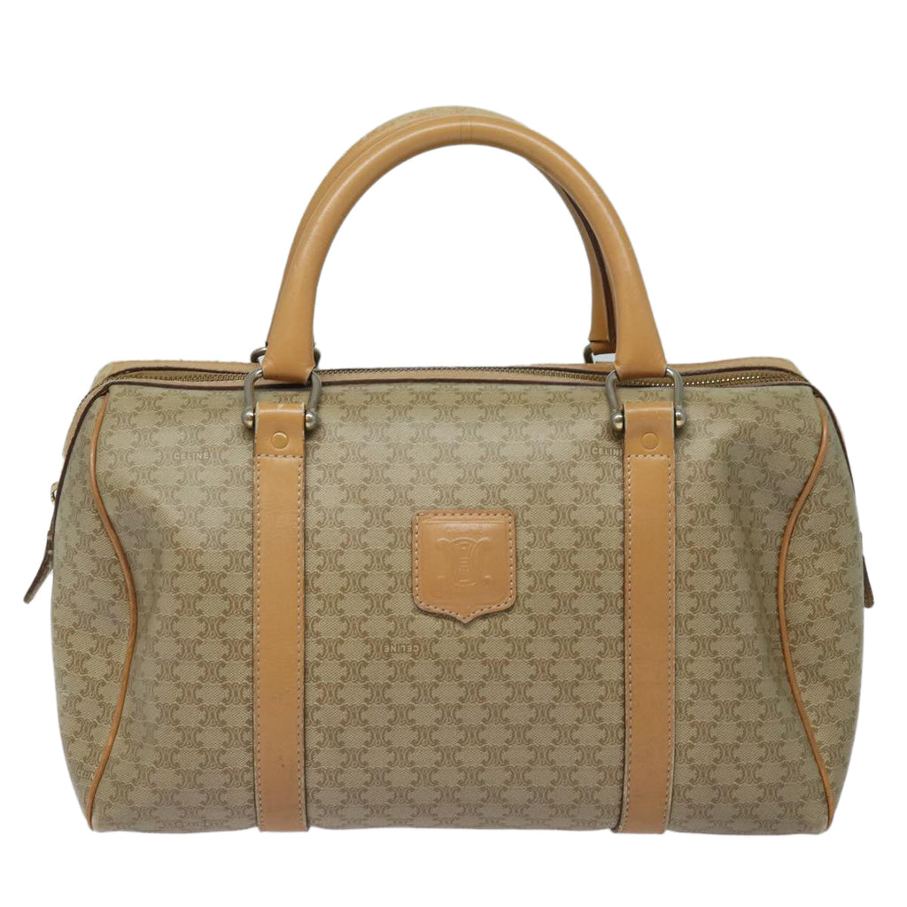 CELINE Macadam Canvas Boston Bag Beige  fm3561
